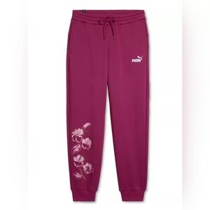 $55 Puma Womens Essential Floral Vibes Sweatpants Fleece Joggers